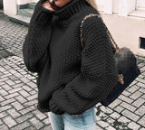 PENERAN  2022 Winter Y2k Oversize Turtleneck Knitted Women Sweaters Fashion Casual Long Sleeve Pullover Ladies Jumper Sweater