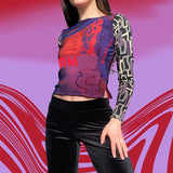 Y2K Grunge Harajuku Crop Top Women Autumn Long Sleeve T-shirt 90s Vintage Aesthetic Gothic Sweats Tees Streetwear Female E-girl