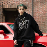 Peneran Black Goth Rhinestone Hoodie Streetwear Women Punk Gothic Pullover Harajuku Oversize Hip Hop Couple Sweatshirt Female