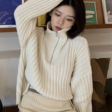 Graduation Gifts 2022 Autumn And Winter Loose Sweater Wild Long-Sleeved Ladies Sweater Casual Temperament Zipper Pullover Fashion Sweater Women