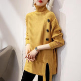 Thick Turtleneck Pullover Sweater For Women Autumn Winter Ladies Loose Wear Mid-length Warm All-match Knitted Bottoming Shirt