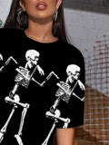 Happiness Plum Skull T Shirt Women Skeleton Summer Dancing Funny T shirts Funny Shirt Print Womens Clothing Anime Clothes