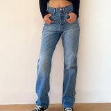 Christmas Gift Women's Jeans Baggy Jeans For Women 2020 Mom Jeans High Waist Blue Loose Washed Fashion Straight Denim Pants Vintage Streetwear