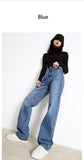 Women's Casual Denim Pants High Waisted Wide Leg Jeans 2020 Autumn Winter Tall Instantly Slims Relaxed Fit Straight Leg Jean