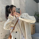 Christmas Gift  Corduroy Oversized Blazer Jacket Women Loose Office Lady Suit  Single Breasted Coat 2021 Korean Chic Solid Outwear