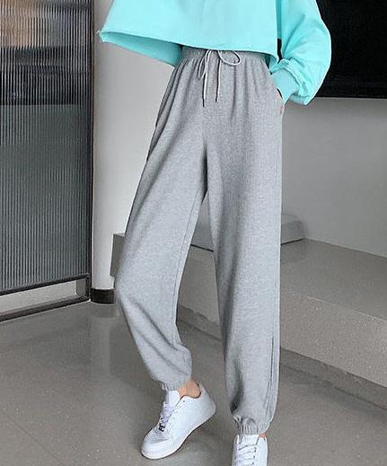 Peneran 2022 New Arrival Spring/Autumn Korean Style Women All-Matched Ankle-Length Pants Casual Loose Elastic Waist Bloomers Pants P97