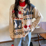 Vintage Casual Loose Love Cardigan Sweater Women's Sweaters Japanese Kawaii Female Korean Harajuku Clothing For Women