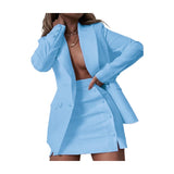 Graduation Gifts  2022 Solid Color Suit Blazer Small Suit Jacket Short Skirt Two Piece Set Ladies Retro Jacket Suit Chic Top Casual Mini Skirt