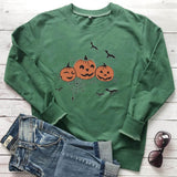 Peneran Halloween Costume Halloween Pumpkin Sweatshirt Casual Printed, Cute Tee Shirt Graphic Witch Ghost Cotton Solid Thicken Warm Women Lady Fashion Y2k