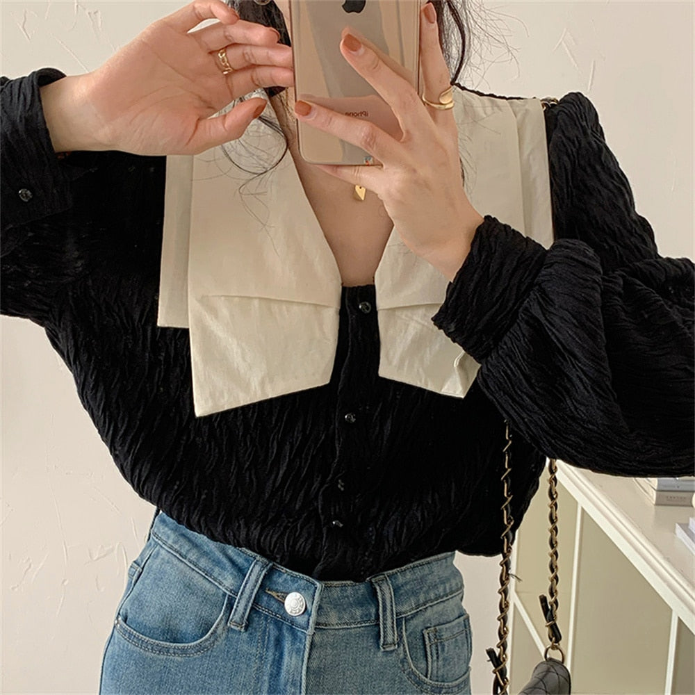Peneran Hot Women OL Blouses Elegance 2022 Vintage High Street New Arrival Office Wear Daily Stylish Chic Mujer Shirts