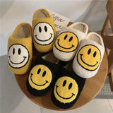 Smiley Face Slippers Women Smile Slippers Happy Face Slippers Retro Smiley Face Soft Plush Comfy Warm Fuzzy Slippers for Men