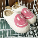 Peneran New Smiley Face Slippers Women House Slippers Happy Face Slippers Smiley Face Soft Plush Comfy Warm Fluffy Slippers for Men
