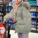 Thicken Warm Women's Winter Jackets Harajuku Oversized Hooded Overcoat Woman Parkas Bread Coat Ladies Cotton Outwear