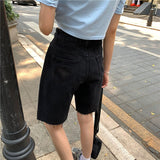 PENERAN Vintage Ripped Love Denim Shorts Women's Summer 2022 New Large Size High Waist Frayed Shorts Harajuku Casual Jeans Hot Shorts