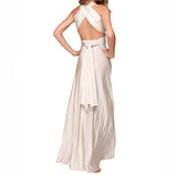 Peneran Sexy Long Dress Bridesmaid Formal Multi Way Wrap Convertible Infinity Maxi Dress Navy Blue Hollow Out Party Bandage