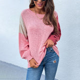 Autumn and Winter Women Sweater New Irregular Color Matching Off-shoulder Pullover Sweaters 2021 Fashion