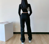 Women Classic Pants trouser suits harajuku High Waist Casual Loose Female Pants Black Fashion Straight Wide Leg Pants Traf y2k