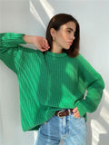 Christmas Gift Women's Thicken Green Pullovers Sweater Autumn Winter Oversized Casual Loose Sweaters Female Solid Knitted Tops