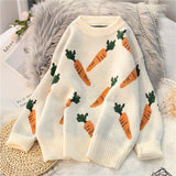 Christmas Gift  New Loose Autumn Winter Women Loose Sweater Fashion Knitted printing Pullover Top Warm Outwear Female Sweaters