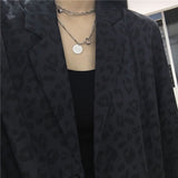 Christmas Gift 2021 Women Blazer Nic Fashion Ladies Office Suits Spring Autumn Female Leopard Lapel Coat Plus Size Single Button Outwear Tops