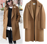 Women High Quality Plus Size Loose Elegant Single Breasted Woolen Coat Womens Korean Casual Coats Autumn Winter Fashion