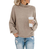 Peneran Christmas Gift Autumn Winter Women Knitted Sweater Turtleneck Casual Basic Pullover Jumper Loose Warm Elegant Solid Oversized Tops Plus Size