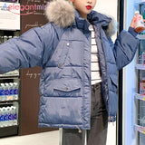 Thicken Warm Women's Winter Jackets Harajuku Oversized Hooded Overcoat Woman Parkas Bread Coat Ladies Cotton Outwear