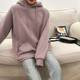 Woman Oversized Hoodie Front Pouch Pocket Thick Fleece Sweatshirt Pastel Color Basic Hoodies & Sweatshirts