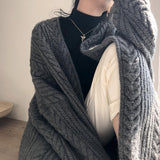 Thanksgiving Day Gifts NEW Women Korean Casual Long Sweater Cardigan Soft Comfortable Solid Free Size Loose Long Sleeve Female Bat Sleeve Knitted