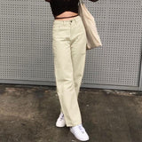 Christmas Gift 2021 Vintage Joggers Women Cargo Pants 90s Streetwear Caramel Brown Low Waist E-girl Aesthetic Loose Straight Trousers Female