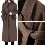 Thanksgiving Day Gifts NEW 2022 Winter Women Korean Chic Long 50% Blend Woolen Oversize Loose Button Overcoat Cardigans Elegant Coat Outwear