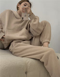 Christmas Gift 2021 Spring Women Hoodies Sweatshirt Tracksuit Fleece Cotton 2 Pieces Sets Pants Suits