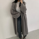 Christmas Gift Women Cardigan Long Knitted Sweater Autumn Winter Loose Coats Ladies Oversized Cardigan Long Sleeve Tops Korean Outerwear