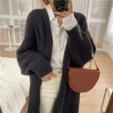 Thanksgiving Day Gifts NEW Women Korean Casual Long Sweater Cardigan Soft Comfortable Solid Free Size Loose Long Sleeve Female Bat Sleeve Knitted