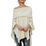 Peneran Womens Scarf Shawl Poncho Fashionable Women's Solid Colour Strapless Pullover With Loose Cape With Irregular Hem Christmas Gift