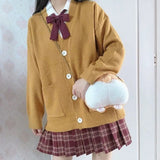 Japanese Style Sweet Sweaters Spring Autumn V-neck Knitted Cardigan JK Uniform Coat Multicolor Cosplay Women's Wear Student