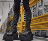 Big Size 35-43 Brand New INS Hot Ladies High Platform Boots Fashion Zip Wedges High Heels Women Boots Goth Street Shoes Woman