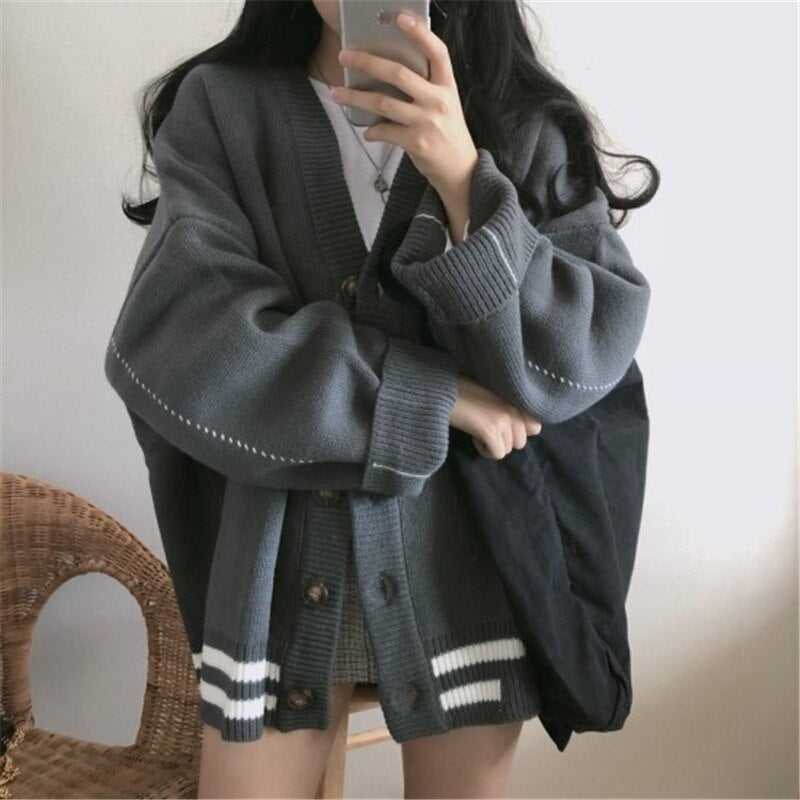 Christmas Gift Women Knitted Cardigans Sweater Winter Solid Basic Elegant New Tops Oversized Autumn Female Warm Casual Outerwear Jersey Mujer