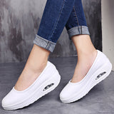 Peneran Women Sneakers Flats Loafers Sweet Shallow Comfort Moccasins Slip-On PU Platform Ladies Vulcanized Shoes Walking Sneakers