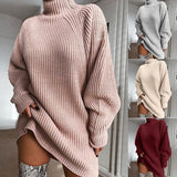 Peneran Women's Sweater Autumn Winter Warm Turtlenecks Solid Casual Loose Oversized Lady Sweaters Knitted Pullover Top Pull Femme