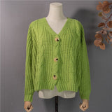 Peneran Winter Spring Women's Sweaters V-Neck Buttons Cardigans Oversize Fashionable Korean Ladies Knitwears SWC755