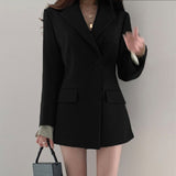 PENERAN Autumn Blazer Thin Women Section Korean Version Ins Style Wind Retro Khaki Shirt Loose Casual Suit Collar Female Solid Coat