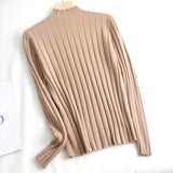 Basic Slim soft Pure color high neck Sweater pullovers For Women Casual Long Sleeve chic bottom Sweater Female Jumpers top