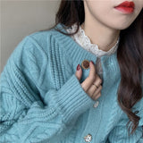 Christmas Gift  O Neck Women Button Solid Cardigan 2021 Long Sleeve Sweater Autumn Winter Knitted Loose OversizedJacket Casual