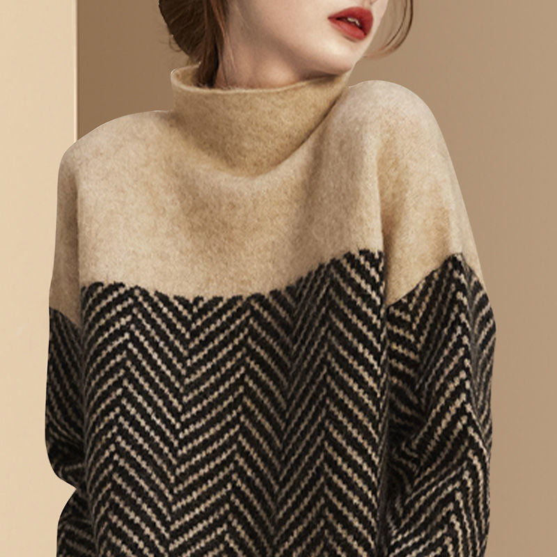 Peneran New 2022 Autumn Spring Knitting Turtleneck Pullovers Loose Sweater Multi Color Bottoming Long Sleeve Minimalism Sweater