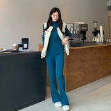 Christmas Gift 2021 Winter Casual Thick Sweater Tracksuits O-neck Pullover & Elastic Waist Pants Suit Female Knitted 2 Pieces Set