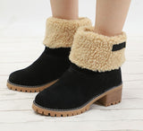 Thanksgiving Day Gifts  Women Winter Fur Warm Snow Boots Ladies Warm Wool Booties Ankle Boot Comfort Shoes Plus Size 35-43 Casual Women Mid Boots