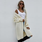 PENERAN Fashion Autumn Winter Long Cardigan Sweaters Women Knitted Hollow Out Loose Cardigans Knitwear Open Stitch Causal Pullovers Tops