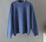 casual spring autumn oversize sweater pullovers Women basic loose O-neck THICK Sweater female knit jumper