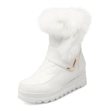 New Winter 34-43 Casual Flat Platform Snow Boots Women Warm Fur Platform Booties Ladies Height Increasing Shoes Woman